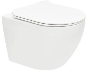 Wc soft close ülőkével felakasztható fehér fényes felülettel hátsó kifolyással WC01R