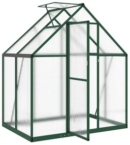 zöld alumínium melegház alapvázzal 169 x 114 x 195 cm
