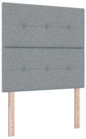 Boxspring Ágy Mattal és LED Fény Szürke 90x190 cm Szövet