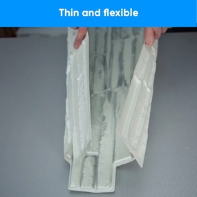3D PVC falpanel Világosszürke palakő mintás