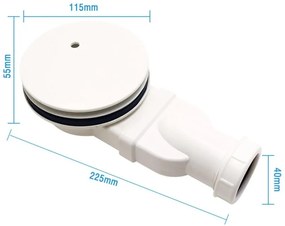 Erga Hyper, SMC zuhanytálca 100x80x2,6 cm + szifon, fehér matt, ERG-V06-SMC-8010S-WH