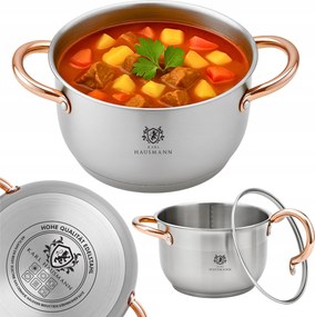 Indukciós Edény Rozsdamentes Acél Gáz 2L 18cm Fedővel Edény Arany