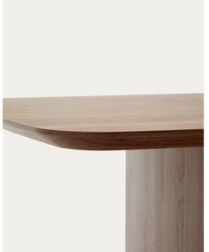 Barna étkezőasztal diófa dekorral 100x200 cm Litto – Kave Home