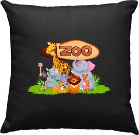 Állatkerti párna Állatok 3 Fekete