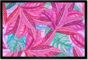 Poszter keretben 60x40 Rózsaszín fújt levelek