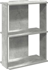 vidaXL 3 szintes betonszürke szerelt fa könyvespolc 60x30x80 cm