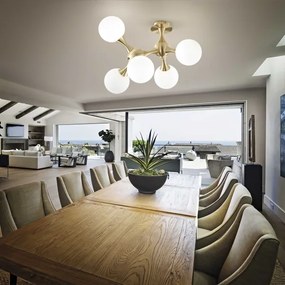 Ideal Lux - Felületre szerelhető csillár  NODI 5xE14/28W/230V réz