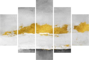 Kép - Arany és szürke vonások (150x105 cm)