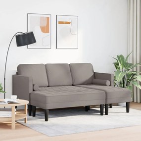 2 részes kanapé garnitúra párnákkal taupe szövetből