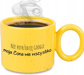 Bögre XXL Sárga Feleségnek Nem Kell Google A Feleségem Mindent Tud Wz