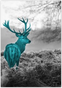 Poszter 70x100 Türkiz szarvas agancsokkal