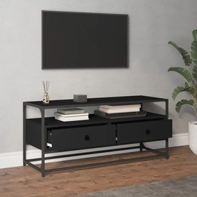 fekete szerelt fa TV-szekrény 100 x 35 x 45 cm