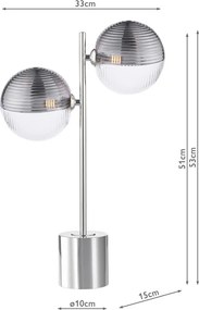 Dar Lighting modern asztali lámpa spiral csiszolt króm darspi4250-19