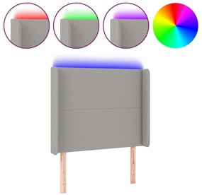 világosszürke szövet LED-es fejtámla 103x16x118/128 cm