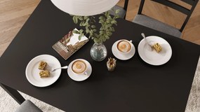 MAZZONI EXPORT TORINO étkezőgarnitúra asztal + 4 szék Fekete/Világosszürke (Savana 21 szövet) - FA ÉTKEZŐ GARNITÚRA KONYHÁBA/ÉTKEZŐBE