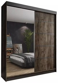 Amo 200 Tolóajtós Szekrény 200cm, Szürke Hamu