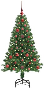 Mű karácsonyfa 150 LED-del Zöld 120 cm PVC és Acél és Műanyag