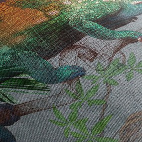 Kép - kaméleon (órával) (90x30 cm)
