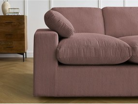 Rózsaszín kordbársony sarokkanapé Belair – Bobochic Paris