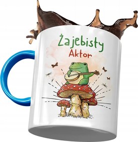 Kék Bögre Színésznek Békás Színész Ajándék Nyomtatott Fotóval