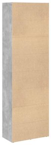 betonszürke szerelt fa könyvespolc 60 x 30 x 189 cm