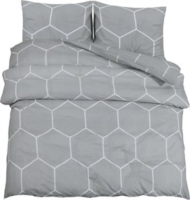 vidaXL szürke pamut ágyneműhuzat-garnitúra 200 x 200 cm