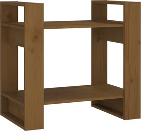 vidaXL mézbarna tömör fenyőfa könyvszekrény/térelválasztó 60x35x57 cm