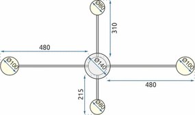 MORETTI MO5832 GALAXY Loft Mennyezeti Lámpa LED IP20