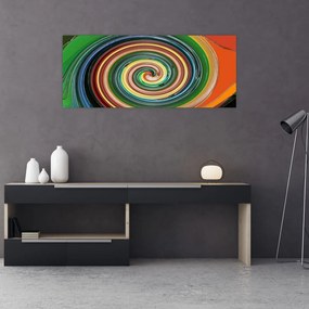 Absztrakt kép - színes spirál (120x50 cm)