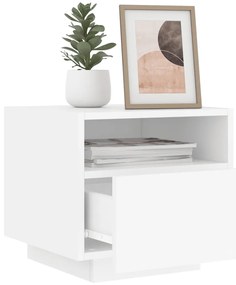 2 db fehér éjjeliszekrény LED-világítással 40 x 39 x 37 cm