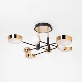 Zuma Line MX7170-8-3BGT - LARA felületre szerelhető csillár, dimmelhető LED, 60W/230V, arany/fekete