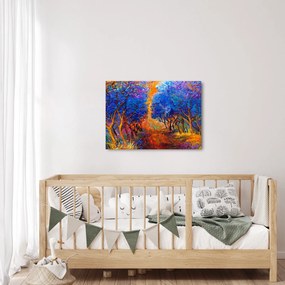 Kép - őszi fa koronák, modern impresszionizmus (70x50 cm)