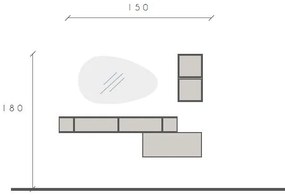 Infinity 2.0 4 elemes szett Cadiz tölgy / bézs