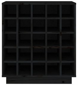 fekete tömör fenyőfa borszekrény 55,5x34x61 cm