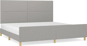 vidaXL világosszürke szövet ágykeret matrac nélkül 200 x 200 cm