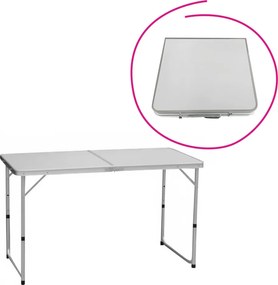 Összecsukható kempingasztal, 120 cm, alumínium/MDF, KEPI TYP 1