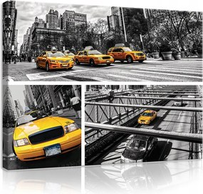 Vászonkép 80x60 Város taxi New York dinamika mozgás sárga kontraszt