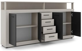 XXL/LUNA Komód Kasmír/Fekete Színben