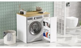 Mosógép szekrény tárolóhellyel 88,3x93,5 cm fehér/dió