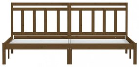mézbarna tömör fenyőfa ágykeret 200 x 200 cm