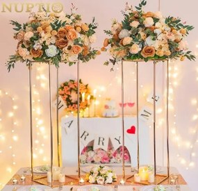 Nuptio Arany váza esküvőre, esküvői dekoráció 2 db magasság 100cm