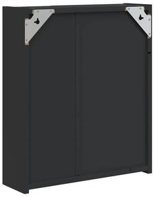 fekete tükrös fürdőszobaszekrény LED-del 45 x 13 x 52 cm