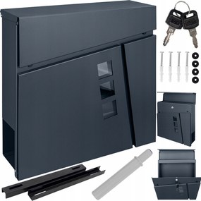 Postaláda Antracit Újságtartóval Csendes Ház XXL Tartó