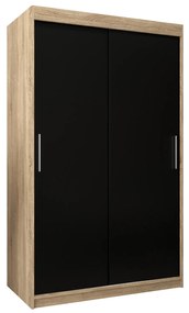 Ruhásszekrény 120 cm Toki (szonoma tölgy + matt fekete). 1064815