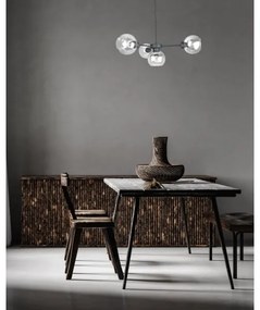 Csillár zsinóron KALIOPE 4xE27/60W/230V fekete/átlátszó