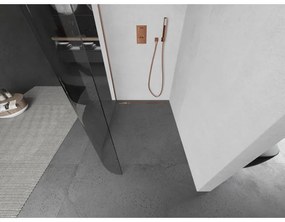 Mexen Kioto, Walk-In zuhany paraván 80 x 200 cm, 8 mm átlátszó üveg, réz matt profil, 800-080-101-65-06
