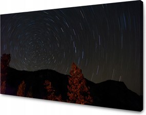 Vászonkép Természet Erdő Éjszaka Hegyek Absztrakt Fák 80x50