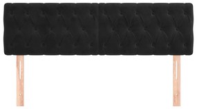 2 db fekete bársony fejtámla 72 x 7 x 78/88 cm
