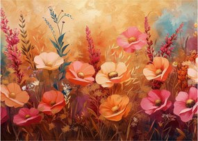 Üveg kép - Virágos rét, festmény (70x50 cm)