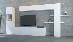 TV-állvány, fehér, 215 cm
